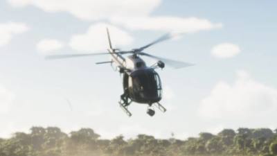 Hélicoptère Buckingham Maverick de police en vol.