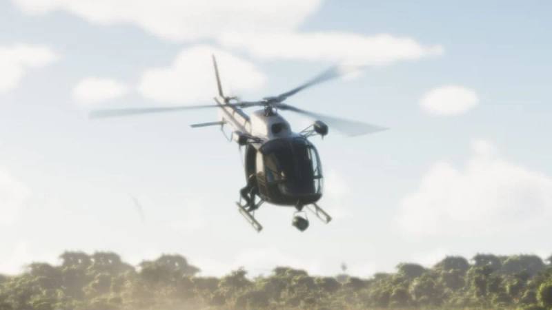 Hélicoptère Buckingham Maverick de police en vol.