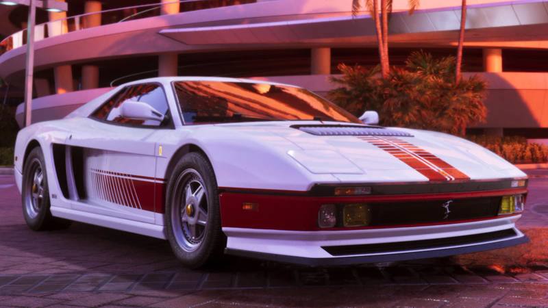 La Grotti Cheetah (1995), une sportive classique rouge vif avec un design emblématique, rappelant les supercars italiennes des années 90.