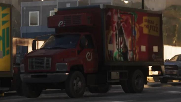 Un camion GMC TopKick-inspired avec la livrée eCola dans GTA 6.