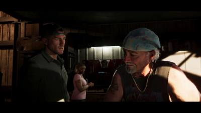 Lori Heder en arrière-plan d’une conversation entre Brian et Jason dans le deuxième trailer de GTA 6