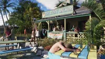 La Résidente de Key Lento se détend sur la terrasse du Rusty Anchor dans GTA 6